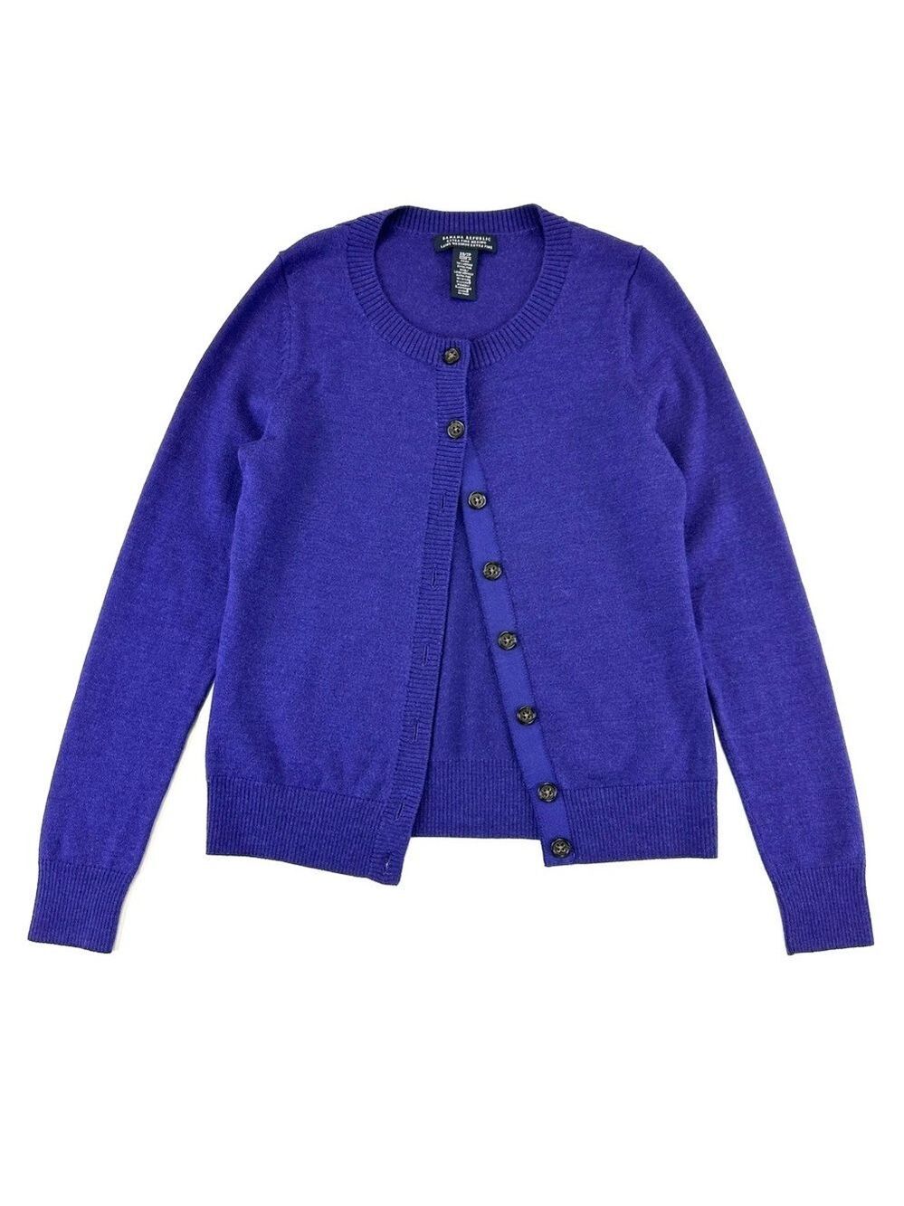 Banana Republic Violet Extra Fine Merino Wool Womens Cardigan XS sweater